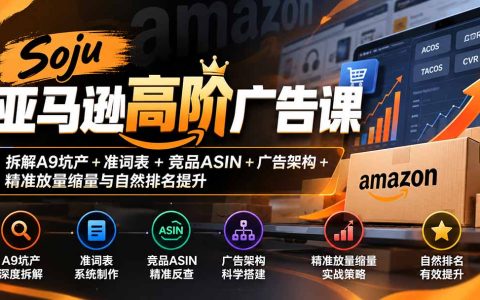 亚马逊高阶广告课Soju：A9坑产准词表竞品ASIN广告架构放量缩量自然排名