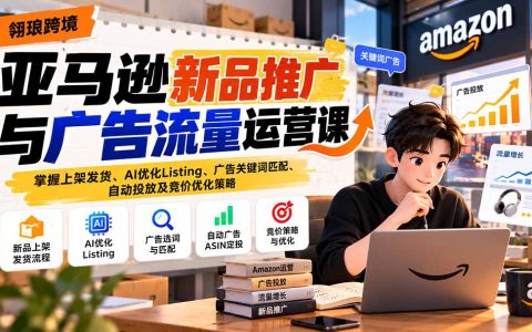 亚马逊新品推广运营课：AI优化Listing+广告关键词匹配与竞价策略