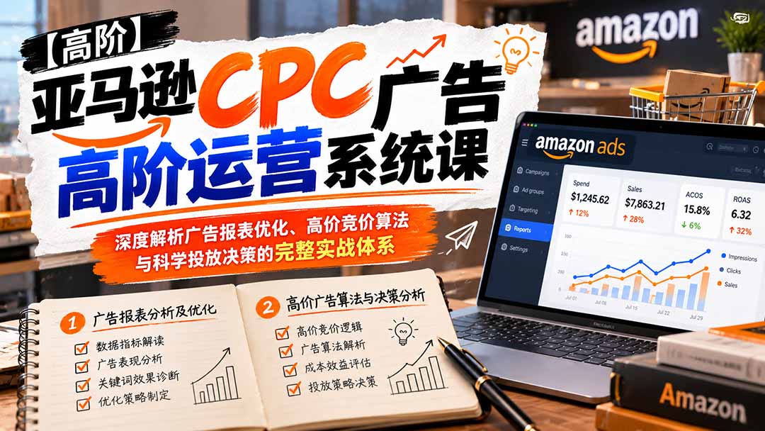 亚马逊CPC广告高阶课：报表优化、高价竞价算法与投放决策