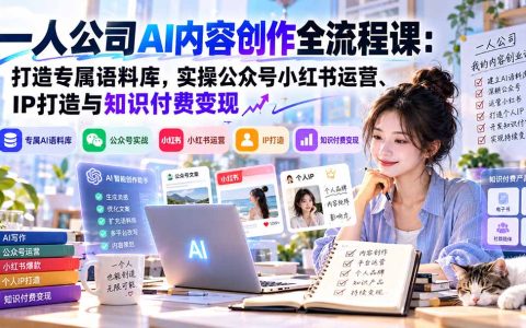 一人公司AI内容创作课：语料库+公众号小红书实操，IP打造与知识付费变现
