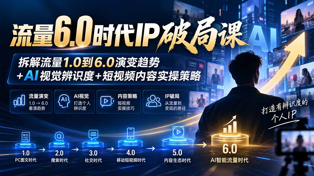 流量6.0时代IP破局课：AI视觉辨识度+短视频实操策略