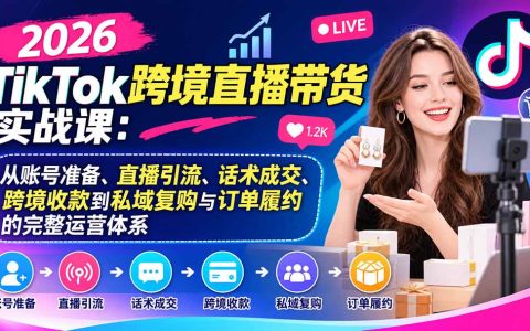 2026 TikTok跨境直播带货实战：PayPal收款、WhatsApp私域与投流起号全流程