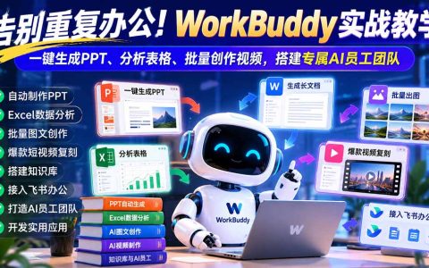 零基础WorkBuddy实战：一键生成PPT、Excel分析与AI员工团队搭建