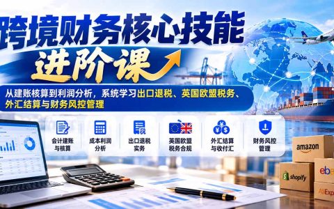 跨境电商财务课：建账核算、出口退税、VAT税务、外汇结算与利润分析实操