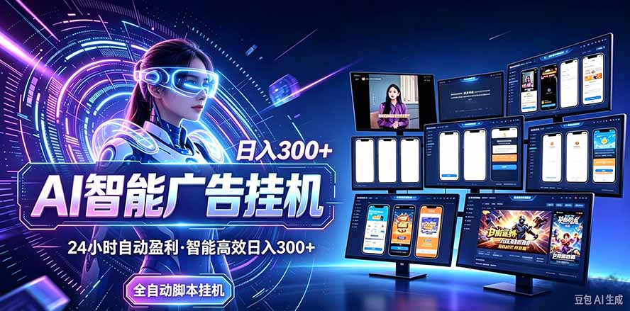 24小时AI广告G机副业|零基础在家做无人值守被动增收 24小时AI广告G机副业|零基础在家做无人值守被动增收