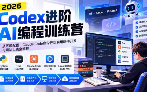 Codex进阶AI编程训练营：Claude Code命令行开发与网站部署实战