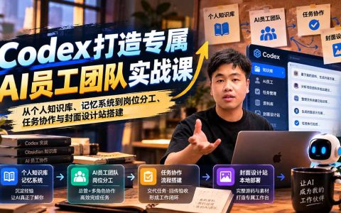 Codex AI员工团队实战：Obsidian知识库搭建与封面设计站部署