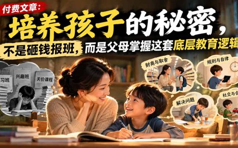 遇物则诲：不砸钱报班的底层教育逻辑，教孩子预算与延迟满足