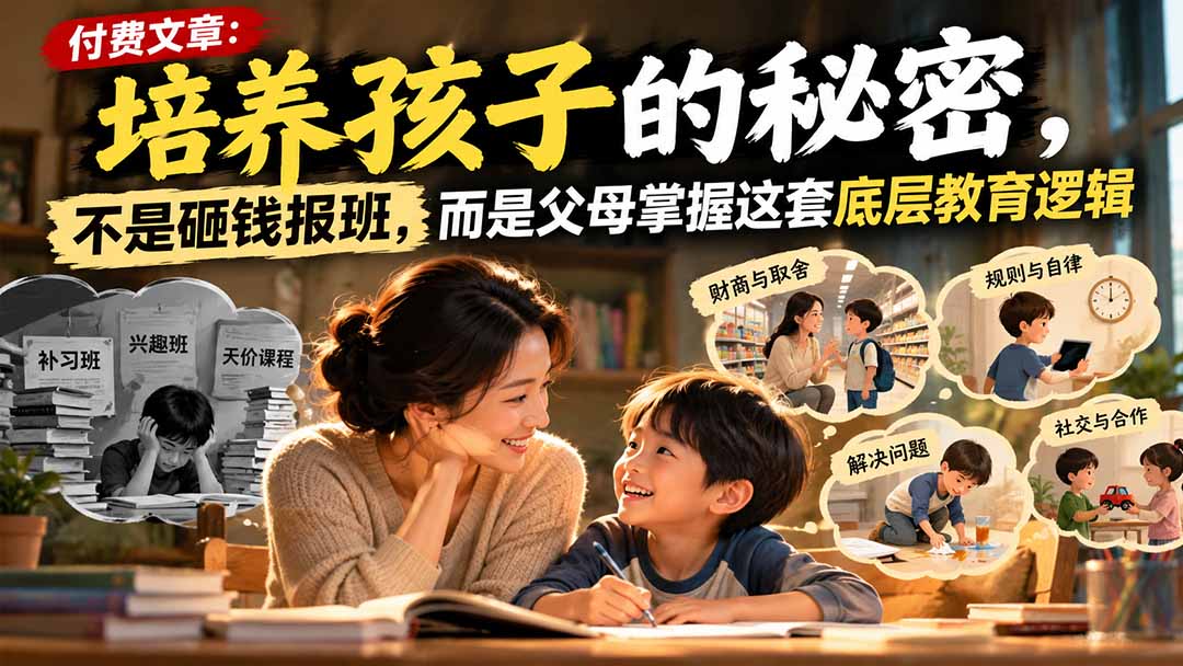 遇物则诲：不砸钱报班的底层教育逻辑，教孩子预算与延迟满足