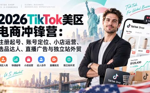 2026TikTok美区电商冲锋营：注册起号、小店运营、达人直播与广告投流实操