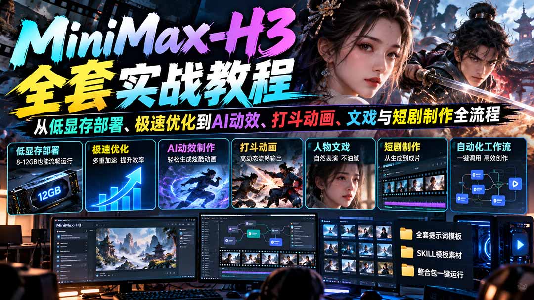 MiniMax-H3实战教程:低显存部署+AI动效打斗文戏短剧全流程 MiniMax-H3实战教程:低显存部署+AI动效打斗文戏短剧全流程