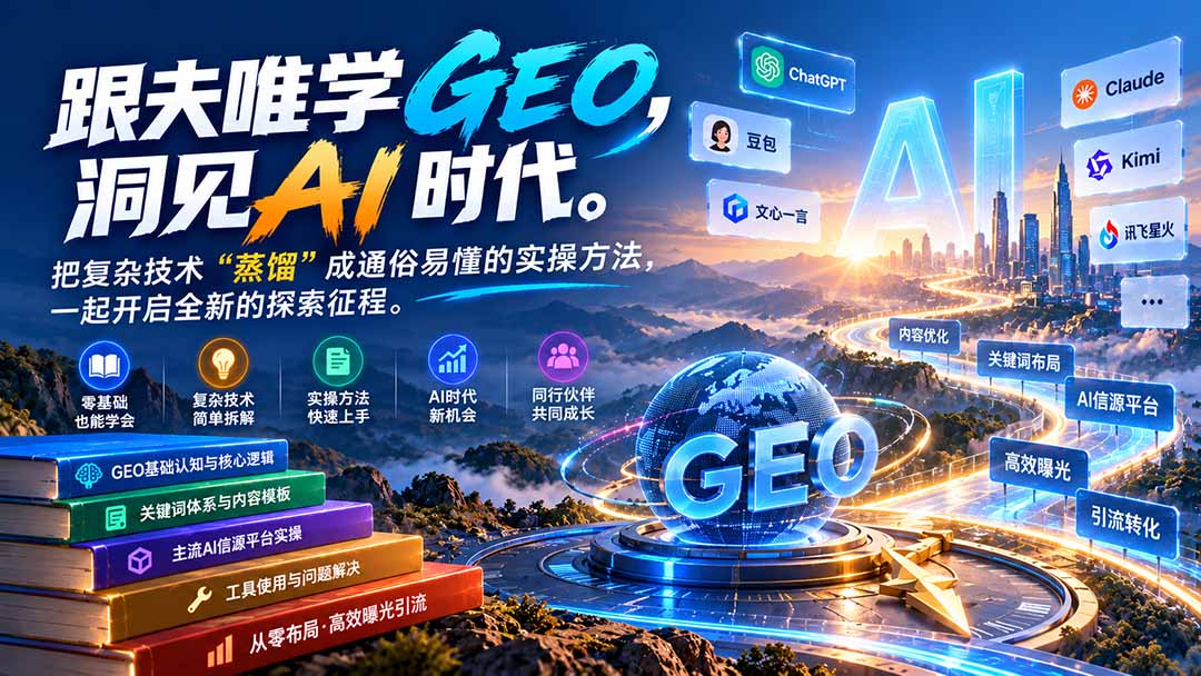 跟夫唯学GEO:零基础掌握AI搜索优化与内容引流实操课 跟夫唯学GEO:零基础掌握AI搜索优化与内容引流实操课