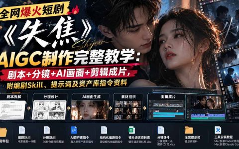 AIGC短剧《失焦》全流程实战：剧本分镜AI画面剪辑成片教学