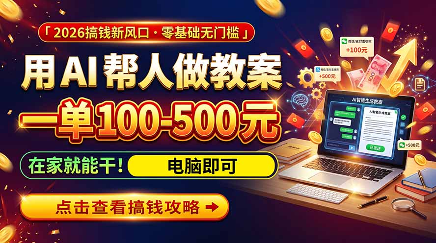 AI教育副业怎么做？用AI接单30分钟一单，一单100步骤-500步骤元，变现2W+附免费工具