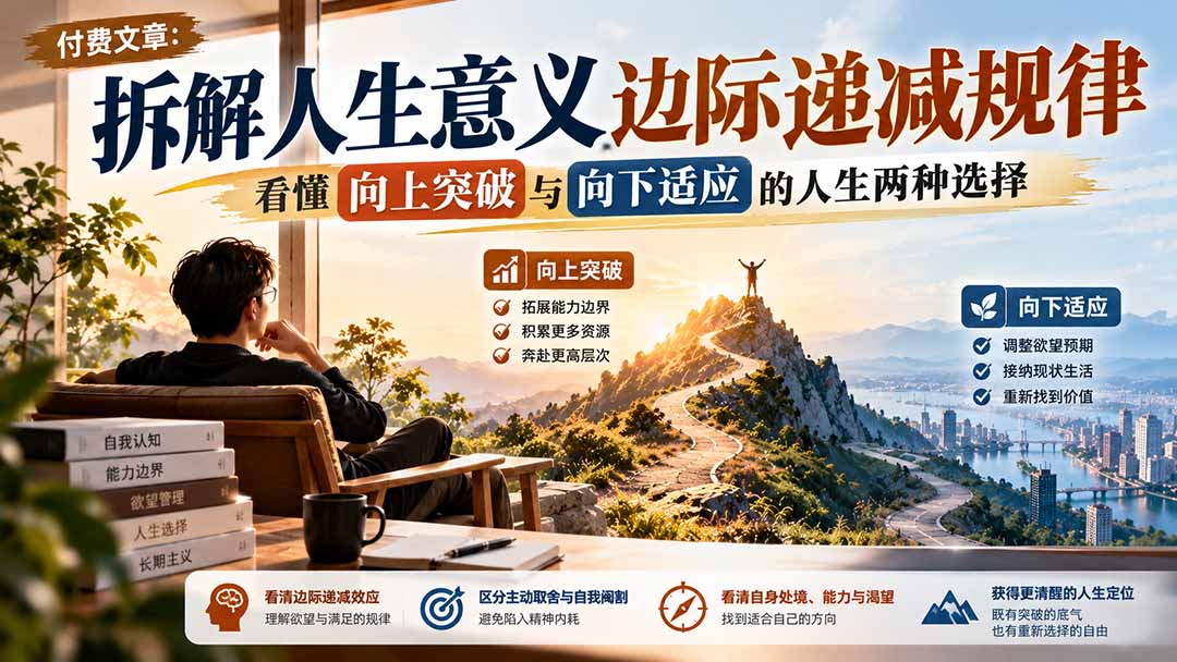 人生意义边际递减规律：看懂向上突破与向下适应，跳出精神内耗