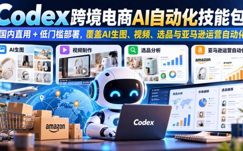 Codex跨境电商AI自动化技能包：亚马逊选品Listing生图视频全流程