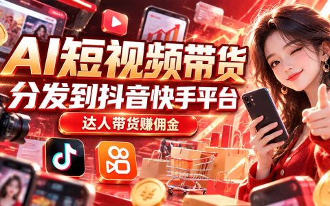 AI短视频带货教程：手机免费生成视频，抖音快手达人带货赚佣金