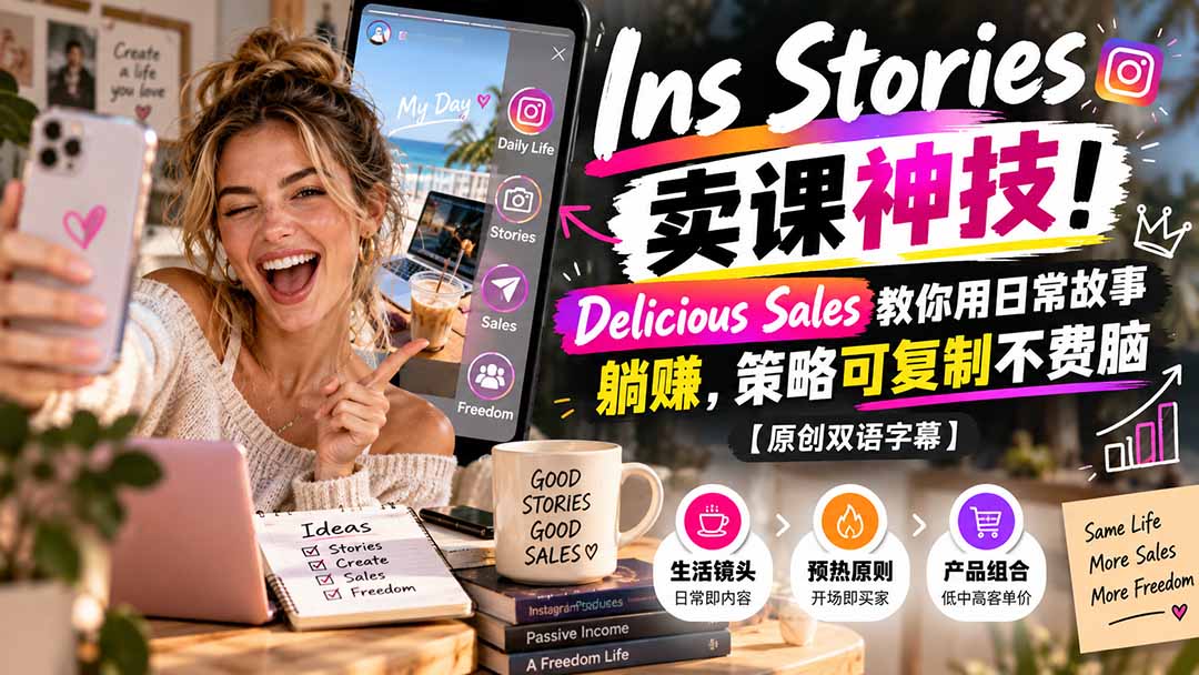 Instagram Stories卖课教程｜Delicious Sales日常故事成交法，低中高客单价产品组合