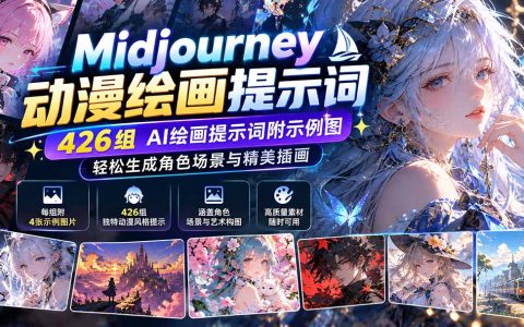 Midjourney动漫绘画提示词426组附示例图，AI生成角色场景插画