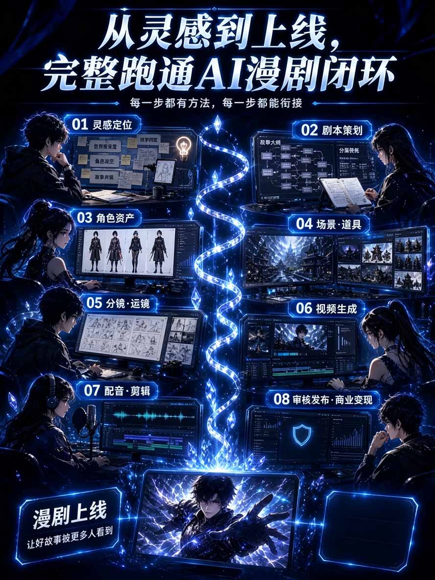 2026AI漫剧创作变现营：豆包即梦零基础AI编剧分镜视频生成全流程