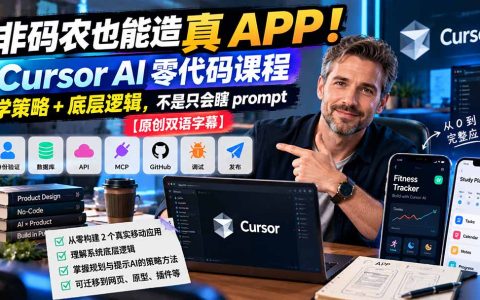 非码农零代码用Cursor AI开发APP：4模块60+视频学策略与底层逻辑