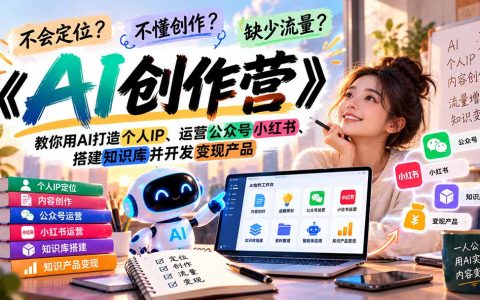 不会定位、不懂创作、缺少流量？《AI创作营》用AI语料库+提示词打造个人IP、运营公众号小红书、搭建飞书知识库