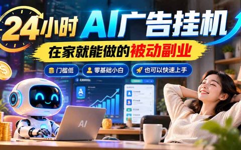 24小时AI广告G机副业｜零基础小白在家做被动增收