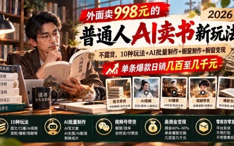 2026普通人AI卖书新玩法：不露脸不囤货，视频号书单号橱窗变现