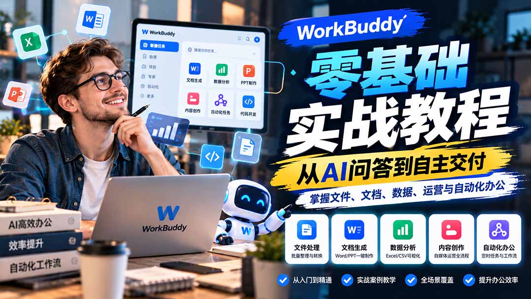 WorkBuddy零基础教程:AI办公文件文档数据自动化实战 WorkBuddy零基础教程:AI办公文件文档数据自动化实战