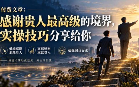 感谢贵人最高级的境界：超强回音谷实操技巧，别再急于送礼请客