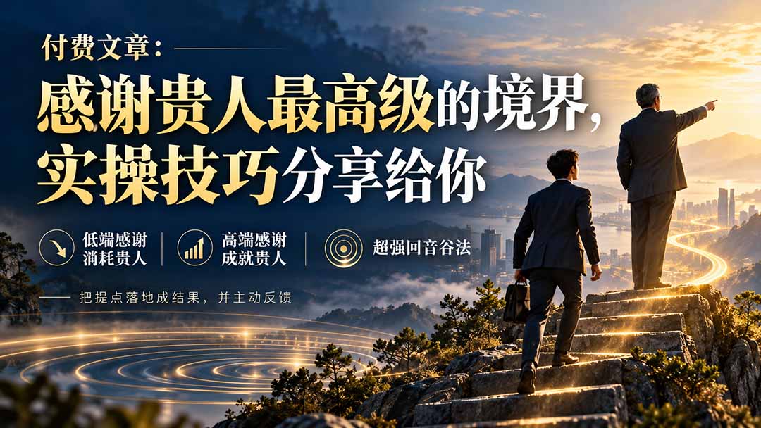 感谢贵人最高级的境界：超强回音谷实操技巧，别再急于送礼请客
