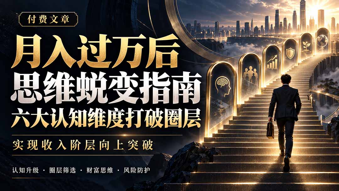 变现过万后思维蜕变指南：六大认知维度打破圈层实现收入阶层突破