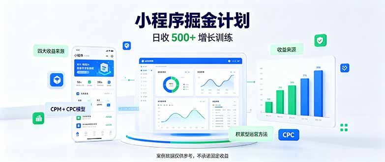 一部手机变现500方法微信小程序掘金：四种收入来源长期稳定，普通人可复利的副业项目