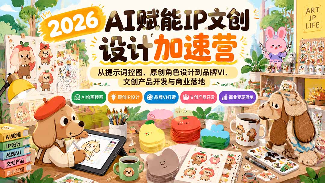 2026AI赋能IP文创设计加速营:提示词控图+原创角色+VI与文创落地 2026AI赋能IP文创设计加速营:提示词控图+原创角色+VI与文创落地