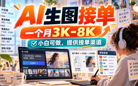 AI生图接单教程：小白0基础可做，闲鱼小红书接单渠道，变现3K-8K