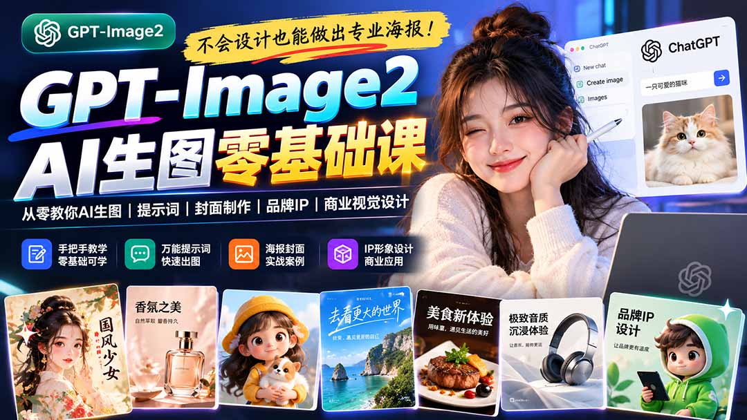 GPT-Image2零基础AI生图教程：提示词海报封面IP设计