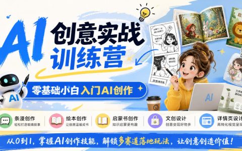 零基础AI创意实战训练营：AI作图条漫绘本启蒙书文创详情页全流程