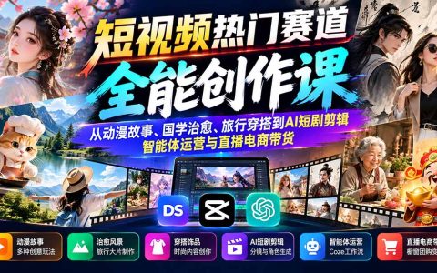 短视频AI创作全能课：DeepSeek+剪映+Coze智能体与AI短剧带货