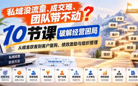 私域经营10节课：从获客转化到复购、绩效激励与组织管理破解成交难