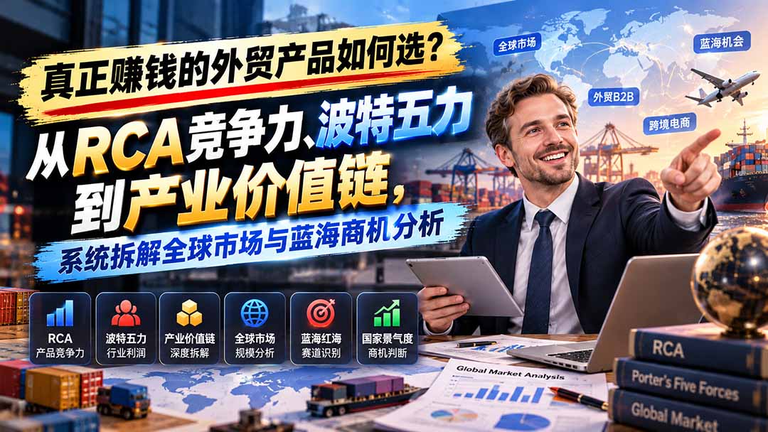 外贸B2B产品怎么选？RCA+波特五力+价值链拆解蓝海商机