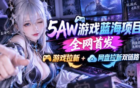 5AW游戏拉新+网盘拉新双链路拆解：游戏安装包放网盘，内测秒出数据副业项目
