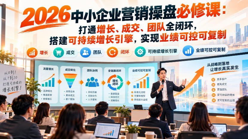 2026中小企业营销操盘必修课:增长成交团队全闭环,业绩可复制 2026中小企业营销操盘必修课:增长成交团队全闭环,业绩可复制