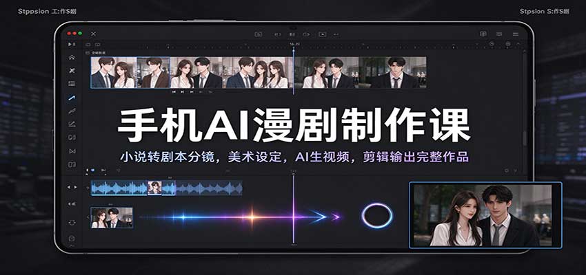 手机AI漫剧制作课：小说转剧本分镜+美术设定+小云雀即梦生视频剪辑