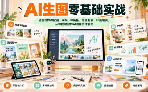 AI生图零基础实战：21天掌握GPT-Image2提示词，海报IP自媒体配图全搞定