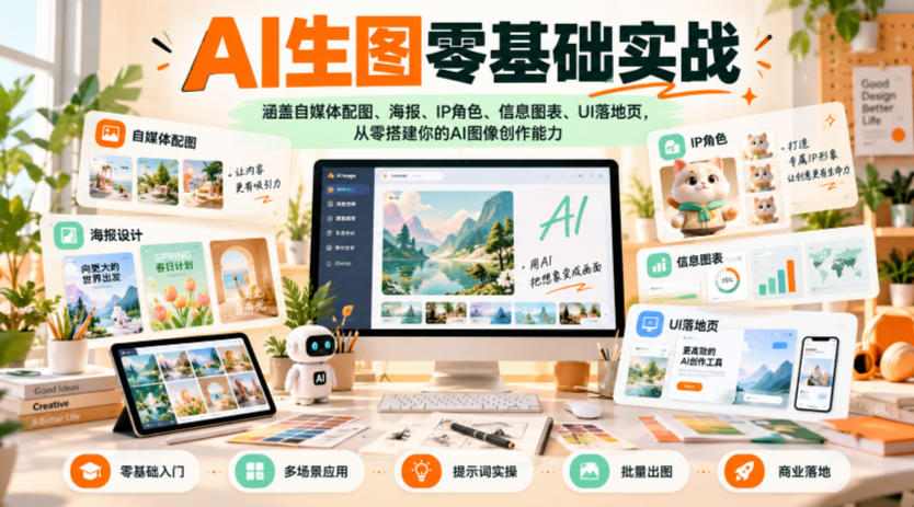 AI生图零基础实战:21天掌握GPT-Image2提示词,海报IP自媒体配图全搞定 AI生图零基础实战:21天掌握GPT-Image2提示词,海报IP自媒体配图全搞定