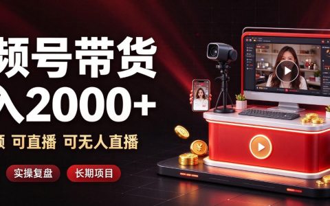 视频号带货变现2方法 纯视频直播无人直播多玩法长期项目