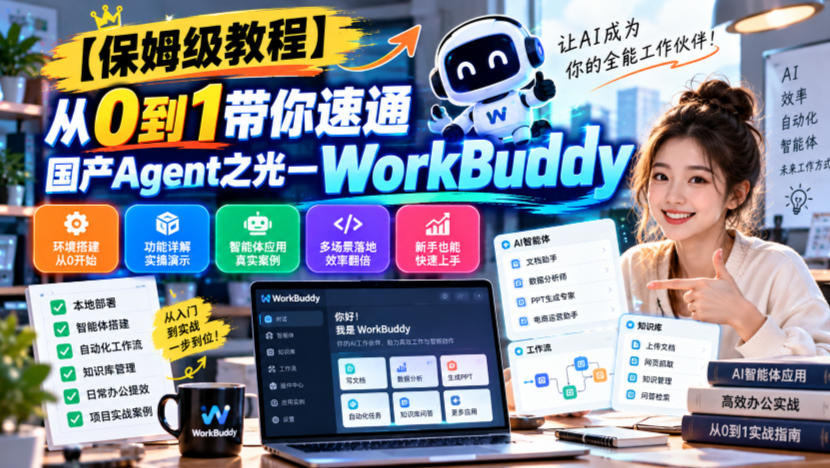 WorkBuddy保姆级教程:从0到1速通国产Agent智能体 WorkBuddy保姆级教程:从0到1速通国产Agent智能体