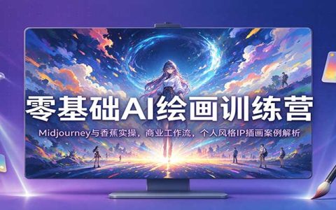 零基础AI绘画训练营：Midjourney与香蕉实操，商业工作流与IP插画案例