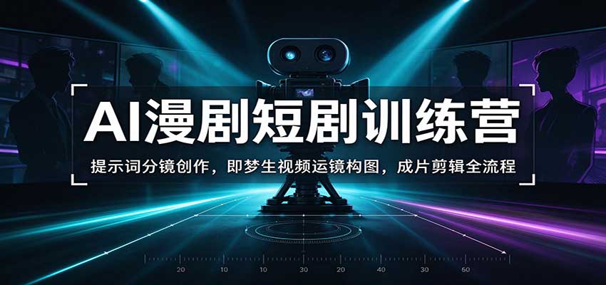 AI漫剧短剧训练营:提示词分镜+即梦生视频运镜构图+剪映成片剪辑全流程 AI漫剧短剧训练营:提示词分镜+即梦生视频运镜构图+剪映成片剪辑全流程