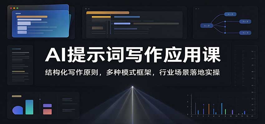 AI提示词写作课：结构化原则+9大模式框架+财务/行业/产品场景实操